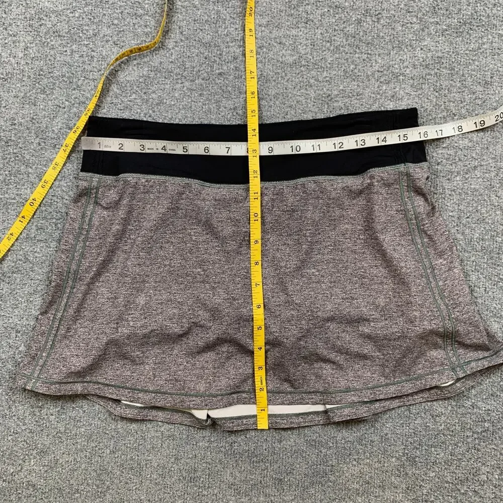 Lululemon Skort Womens 8 Grey Black Pace Rival A Line Running Tennis Pull On
